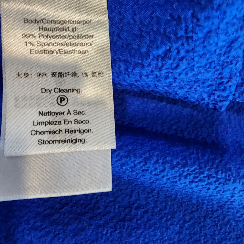 DKNY Dress Womens 12 Royal Blue Tiered Pockets Stretch‎ Prairie Feminine Flowy - Picture 11 of 11
